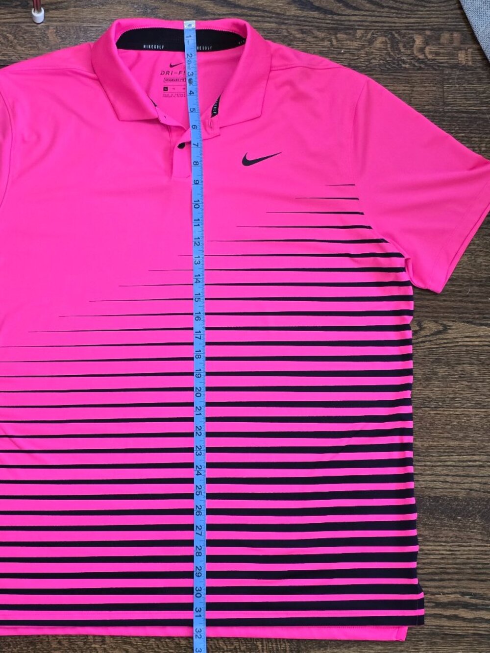 Nike Mens Dri-Fit Vapor Graphic Golf Polo Shirt Hot Pink Black - XL